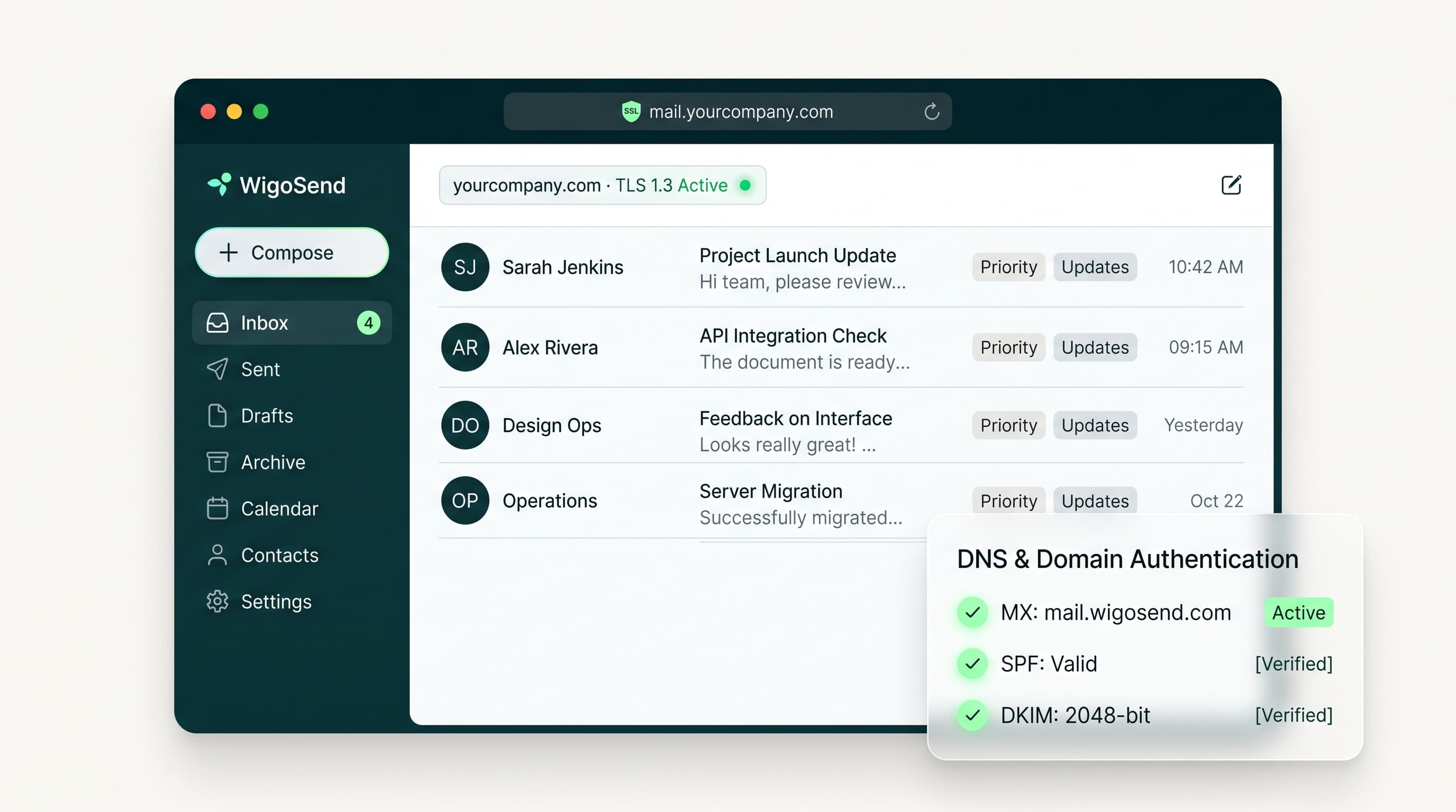 WigoSend Mail Workspace